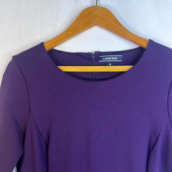 Lands End Ponte Sheath Dress Bodycon Dressy Office Career Work Purple Size 8 - Picture 3 of 12